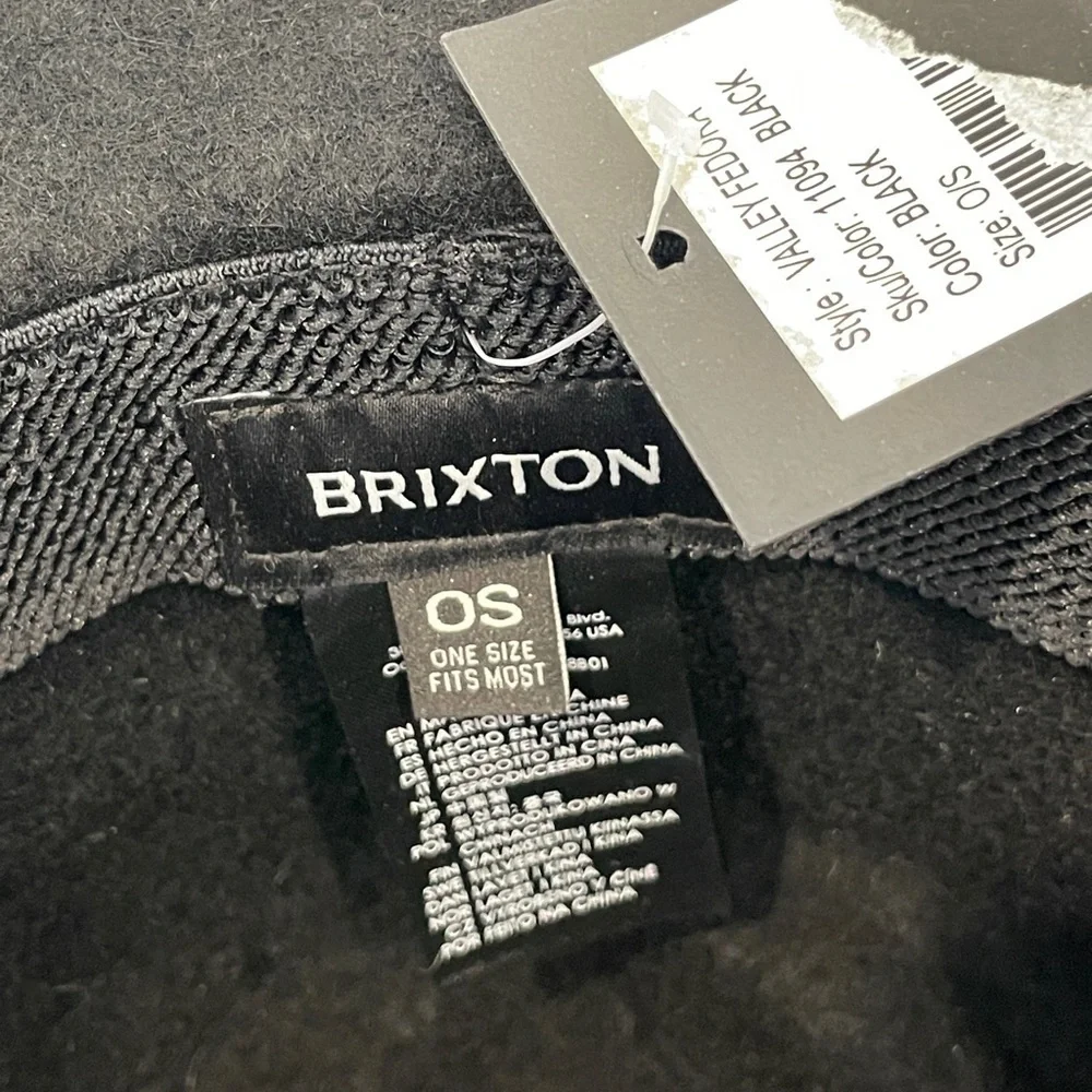 Brixton Black Valley Fedora 100% Felt Wool Hat